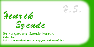 henrik szende business card